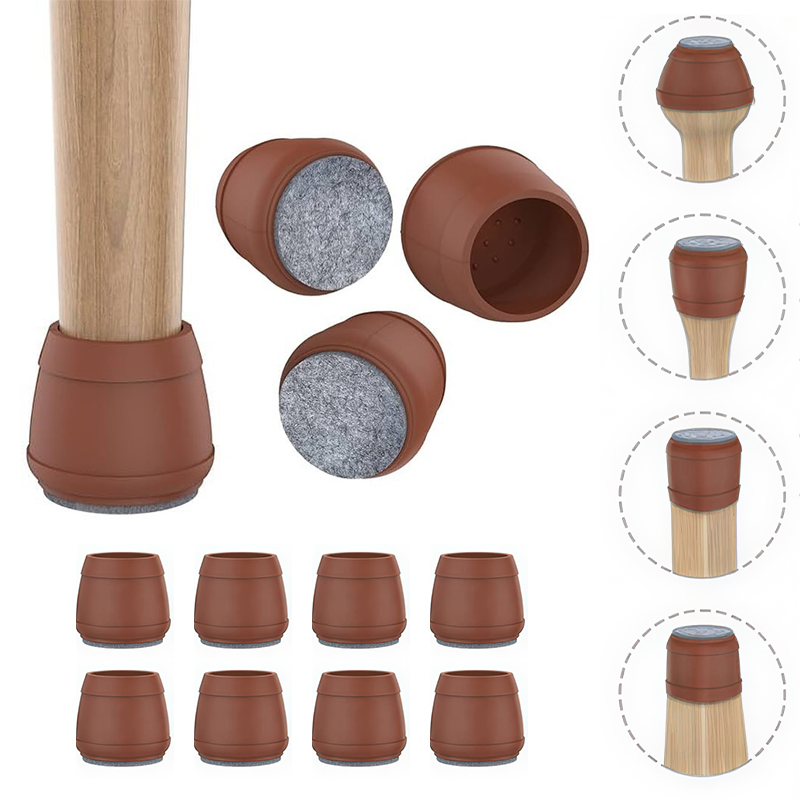 صداگیر و پایه سیلیکونی مبل و صندلی نمد دار بسته 8 عددی